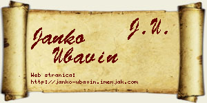 Janko Ubavin vizit kartica